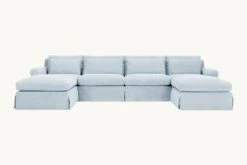 Elias U-Shape Sectional Slipcover Only -SIXPENNY STORE elias ushape sectional cotton linen salt water product slipcover dd12de12 dfe8 44dd b1b6 8eb334703493