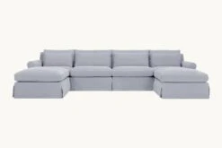 Elias U-Shape Sectional Slipcover Only -SIXPENNY STORE elias ushape sectional washed cotton linen dried lavender product slipcover fa0ef416 18e7 453d afd3 f854ca14d69a