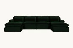 Elias U-Shape Sectional Slipcover Only -SIXPENNY STORE elias ushape sectional washed cotton velvet emerald city product slipcover ef03c6d9 579a 4033 a714 245bbd3527fc