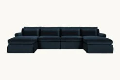 Elias U-Shape Sectional Slipcover Only -SIXPENNY STORE elias ushape sectional washed cotton velvet star sapphire product slipcover 6a5557e0 f22c 45ad 848a 64a4a57f814b