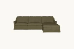Esmé Chaise Sectional -SIXPENNY STORE esme chaise sectional cotton canvas quiet sage product 4 pc