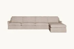 Esmé Chaise Sectional Slipcover Only -SIXPENNY STORE esme chaise sectional light weight linen oat flour product 5 pc slipcover