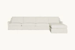 Esmé Chaise Sectional Slipcover Only -SIXPENNY STORE esme chaise sectional light weight linen water lily product 5 pc slipcover