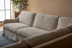 Esmé Corner Sectional -SIXPENNY STORE esme corner sectional washed cotton linen corn silk product PDP6