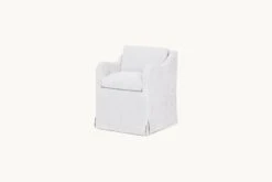 Esmé Dining Chair Slipcover Only (1pc) -SIXPENNY STORE esme dining chair cotton linen pacific pearl product slipcover