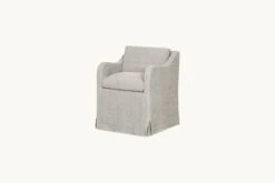 Esmé Dining Chair Slipcover Only (1pc) -SIXPENNY STORE esme dining chair medium weight linen jasmine rice product PDP3 slipcover
