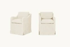 Esmé Dining Chair (2pc) -SIXPENNY STORE esme dining chair medium weight linen warm oatmeal product