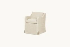 Esmé Dining Chair Slipcover Only (1pc) -SIXPENNY STORE esme dining chair medium weight linen warm oatmeal product slipcover