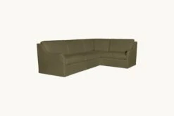 Esmé L-Shape Sectional -SIXPENNY STORE esme lshape sectional cotton canvas quiet sage product