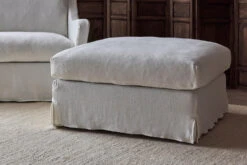 Esmé Ottoman -SIXPENNY STORE esme ottoman light weight linen water lily product PDP6