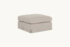Esmé Ottoman Slipcover Only -SIXPENNY STORE esme ottoman washed cotton linen blanched almond product chair slipcover