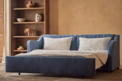 Esmé Sleeper Sofa -SIXPENNY STORE esme sleeper sofa thread dyed cotton linen garden berry product pdp9 full