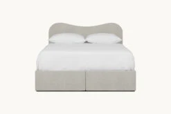 Esmé Upholstered Storage Bed -SIXPENNY STORE esme storage bed medium weight linen jasmine rice product pdp2 queen