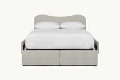 Esmé Upholstered Storage Bed -SIXPENNY STORE esme storage bed medium weight linen jasmine rice product pdp3 queen