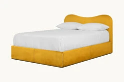 Esmé Upholstered Storage Bed -SIXPENNY STORE esme storage bed washed cotton velvet amber coast product queen