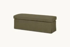 Esmé Storage Bench Slipcover Only -SIXPENNY STORE esme storage bench cotton canvas quiet sage product slipcover