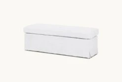 Esmé Storage Bench Slipcover Only -SIXPENNY STORE esme storage bench cotton linen pacific pearl product slipcover