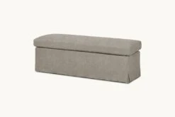 Esmé Storage Bench Slipcover Only -SIXPENNY STORE esme storage bench light weight linen cracked pepper product slipcover