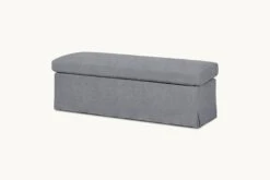 Esmé Storage Bench Slipcover Only -SIXPENNY STORE esme storage bench light weight linen ink cap product slipcover