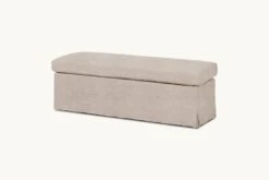 Esmé Storage Bench -SIXPENNY STORE esme storage bench light weight linen oat flour product