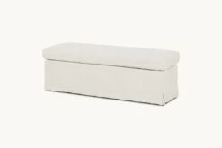 Esmé Storage Bench Slipcover Only -SIXPENNY STORE esme storage bench light weight linen water lily product slipcover