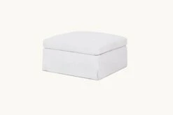 Esmé Storage Ottoman Slipcover Only -SIXPENNY STORE esme storage ottoman cotton linen pacific pearl product slipcover