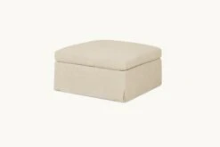 Esmé Storage Ottoman Slipcover Only -SIXPENNY STORE esme storage ottoman medium weight linen warm oatmeal product slipcover