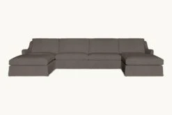 Esmé U-Shape Sectional 27 Esmé U-Shape Sectional -SIXPENNY STORE esme ushape sectional cotton canvas moon dust product