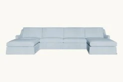 Esmé U-Shape Sectional Slipcover Only -SIXPENNY STORE esme ushape sectional cotton linen salt water product slipcover