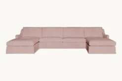 Esmé U-Shape Sectional 32 Esmé U-Shape Sectional -SIXPENNY STORE esme ushape sectional cotton linen sundazed coral product