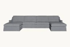 Esmé U-Shape Sectional Slipcover Only -SIXPENNY STORE esme ushape sectional light weight linen ink cap product slipcover