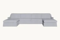 Esmé U-Shape Sectional Slipcover Only -SIXPENNY STORE esme ushape sectional medium weight linen poppy seed product slipcover
