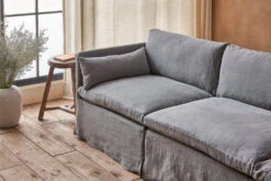Gabriel Sectional -SIXPENNY STORE gabriel sectional sofa light weight linen ink cap product PDP6