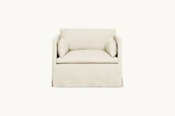 Gabriel Swivel Chair Slipcover Only -SIXPENNY STORE gabriel swivel chair medium weight linen warm oatmeal product slipcover