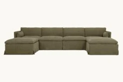 Gabriel U-Shape Sectional -SIXPENNY STORE gabriel ushape sectional cotton canvas quiet sage product slipcover 02abe7f6 13b3 496f 9309 ffba25825aed