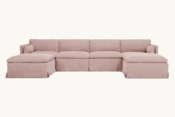 Gabriel U-Shape Sectional -SIXPENNY STORE gabriel ushape sectional cotton linen sundazed coral product slipcover 38b0f622 11b1 4bd8 af67 fa9b453181c7