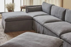Gabriel U-Shape Sectional -SIXPENNY STORE gabriel ushape sectional light weight linen ink cap product PDP6 slipcover