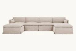 Gabriel U-Shape Sectional -SIXPENNY STORE gabriel ushape sectional light weight linen oat flour product slipcover df1037fb 24ce 4d57 9434 d9beff4f25a0