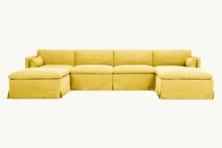 Gabriel U-Shape Sectional Slipcover Only 39 Gabriel U-Shape Sectional Slipcover Only -SIXPENNY STORE gabriel ushape sectional washed cotton linen lemon ice product slipcover a6472dc5 a1b4 4188 9106 add672c799d8
