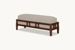 Gio Dining Bench -SIXPENNY STORE gio bench washed cotton linen blanched almond product