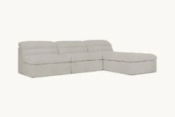 Juno Chaise Sectional Slipcover Only -SIXPENNY STORE juno chaise sectional medium weight linen jasmine rice product pdp3 4 pc slipcover