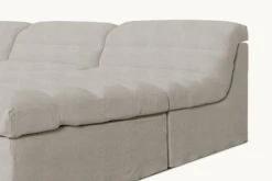 Juno Chaise Sectional Slipcover Only -SIXPENNY STORE juno chaise sectional medium weight linen jasmine rice product pdp6 4 pc slipcover