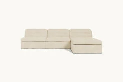 Juno Chaise Sectional Slipcover Only -SIXPENNY STORE juno chaise sectional medium weight linen warm oatmeal product 4 pc slipcover