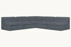Juno Corner Sectional -SIXPENNY STORE juno corner sectional light weight linen black pepper product