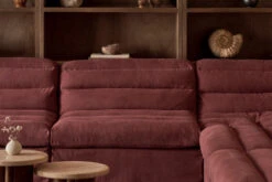Juno Corner Sectional -SIXPENNY STORE juno corner sectional thread dyed cotton linen summer plum product pdp8