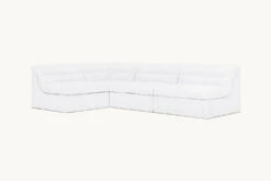 Juno L-Shape Sectional Slipcover Only -SIXPENNY STORE juno lshape sectional cotton linen pacific pearl product slipcover