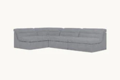 Juno L-Shape Sectional Slipcover Only -SIXPENNY STORE juno lshape sectional light weight linen ink cap product slipcover
