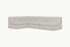 Juno L-Shape Sectional Slipcover Only -SIXPENNY STORE juno lshape sectional medium weight linen jasmine rice product slipcover