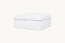 Juno Ottoman -SIXPENNY STORE juno ottoman cotton linen pacific pearl product