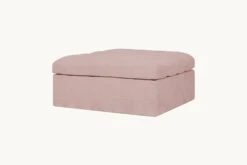 Juno Ottoman Slipcover Only -SIXPENNY STORE juno ottoman cotton linen sundazed coral product slipcover